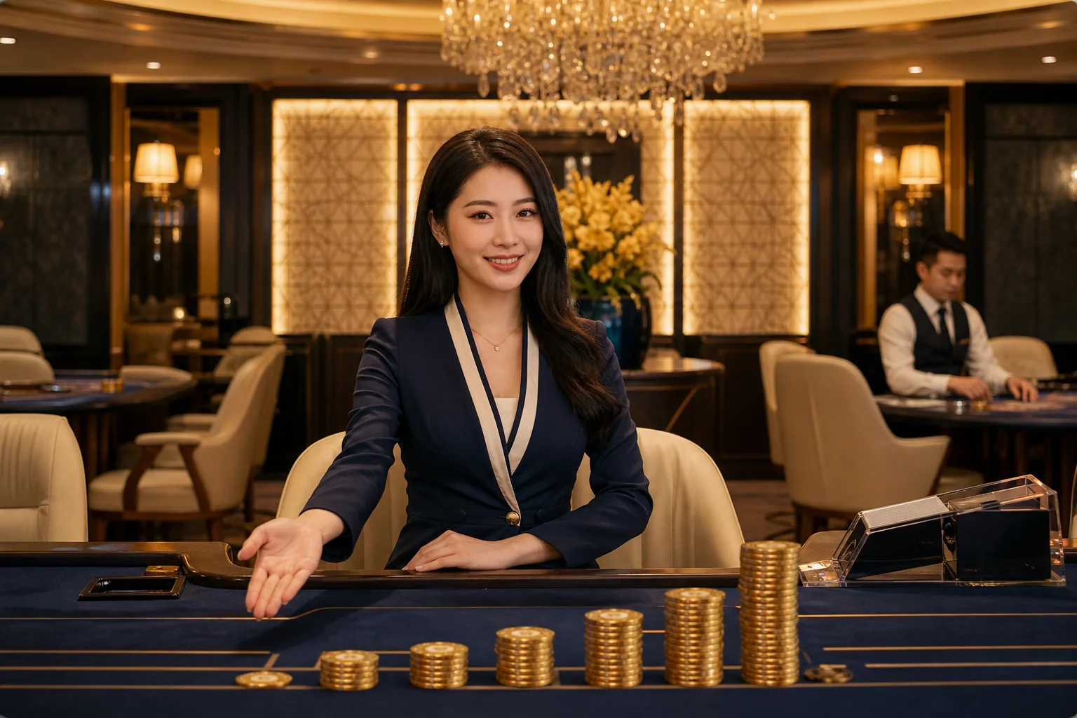 Dealer chào đón thành viên tại bàn VIP 68VIP